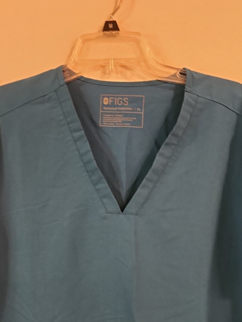 Figs Teal Blue V-Neck Scrub Top - Picture 3 of 5